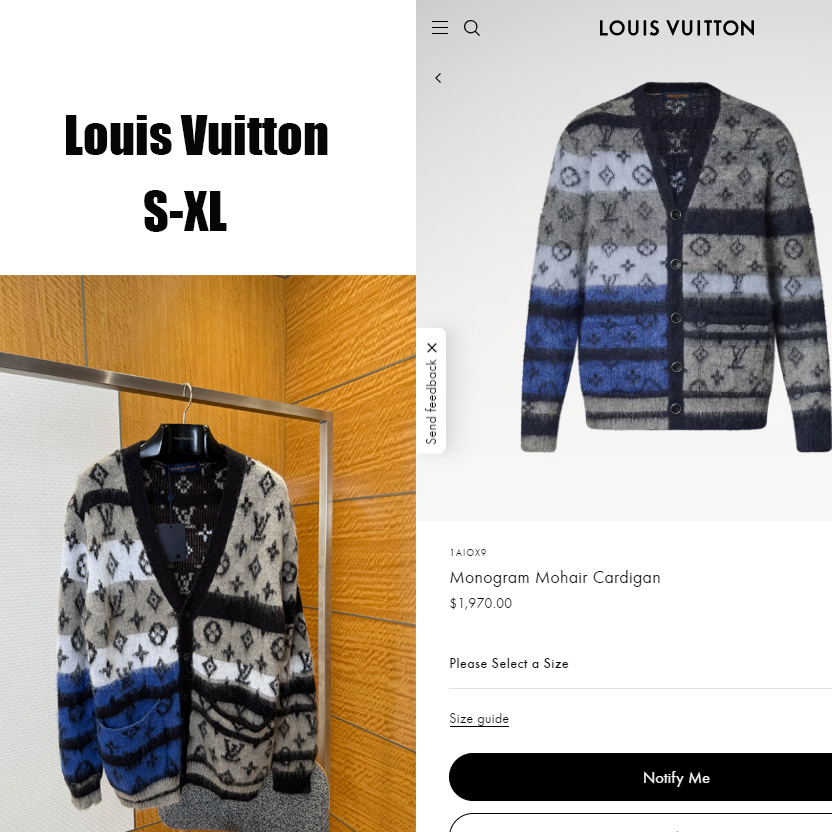 Louis Vuitton Monogram Mohair Cardigan   1AIOX9 - DesignerGu