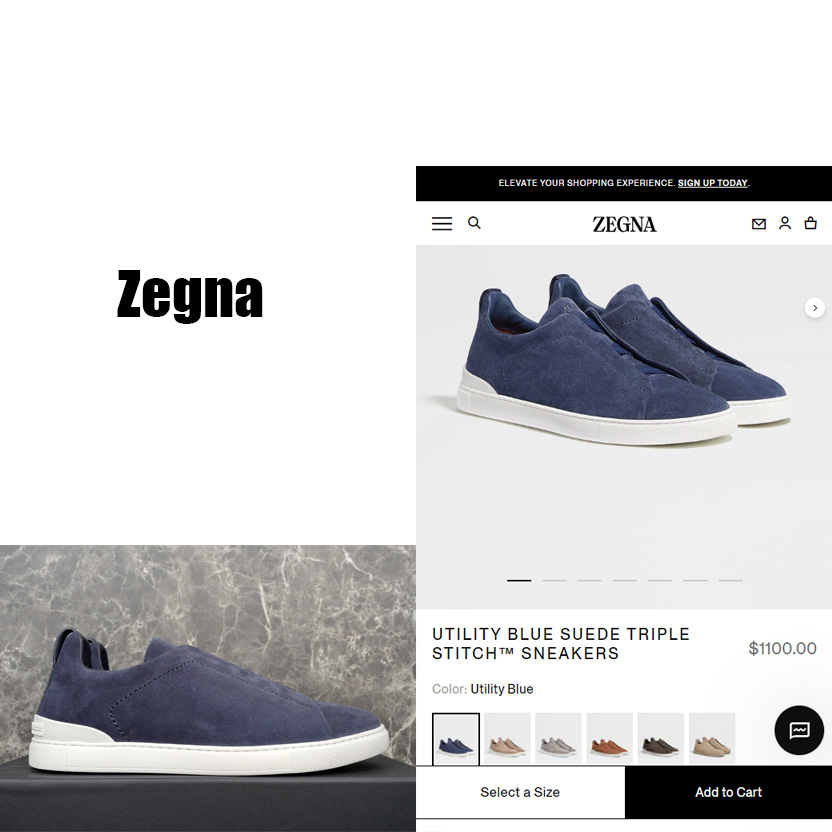 Zegna Utility Blue suede Triple Stitch™ Sneakers - DesignerGu