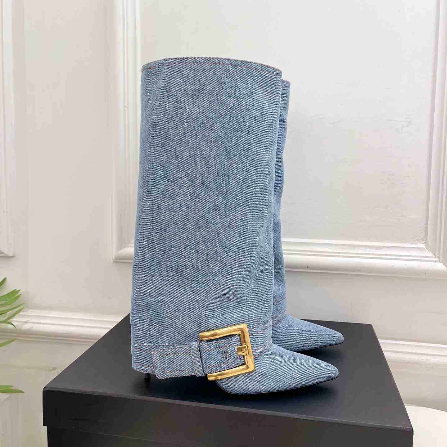 Balmain Anthem Denim Boots - DesignerGu