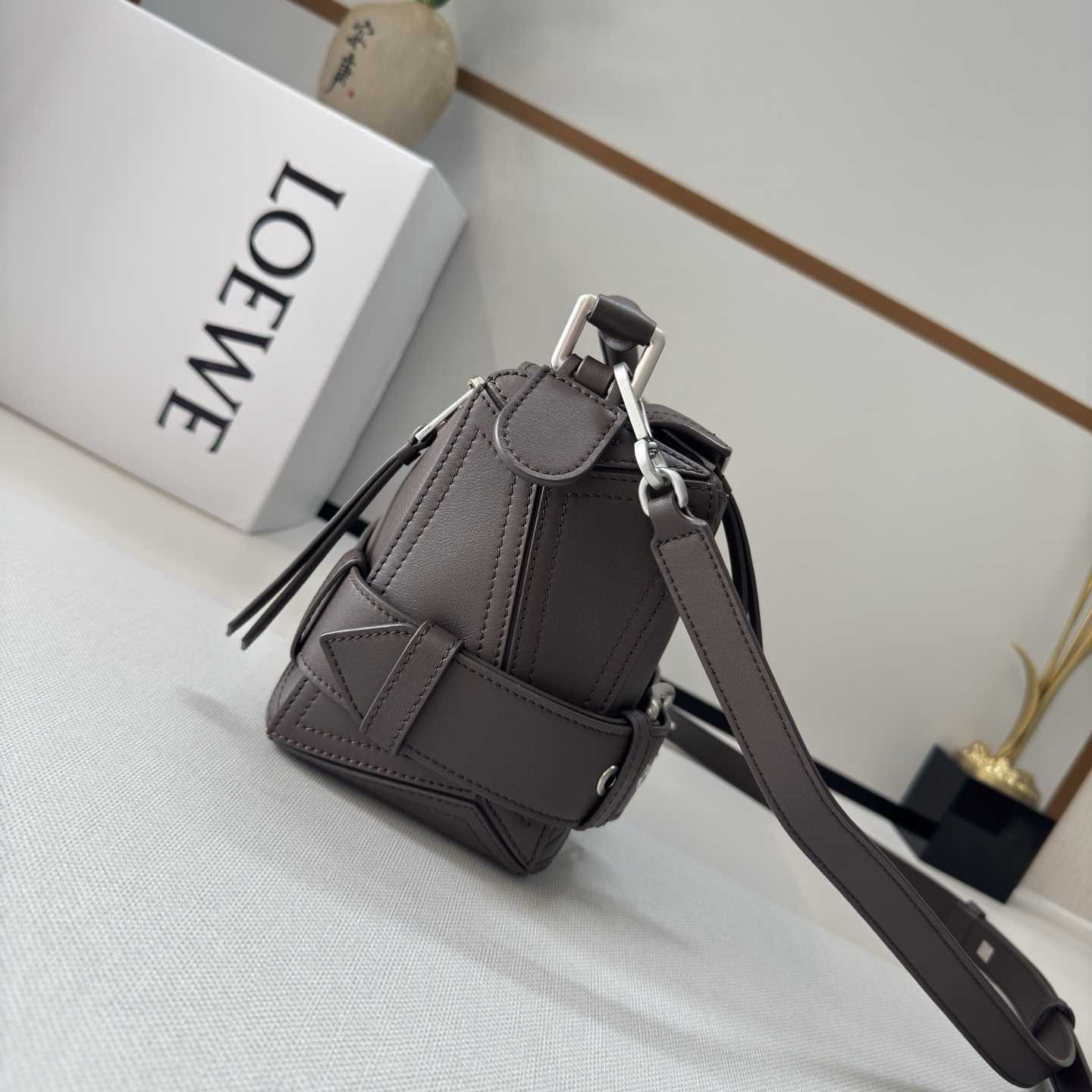 Loewe Small Puzzle Biker Bag In Shiny Calfskin - DesignerGu