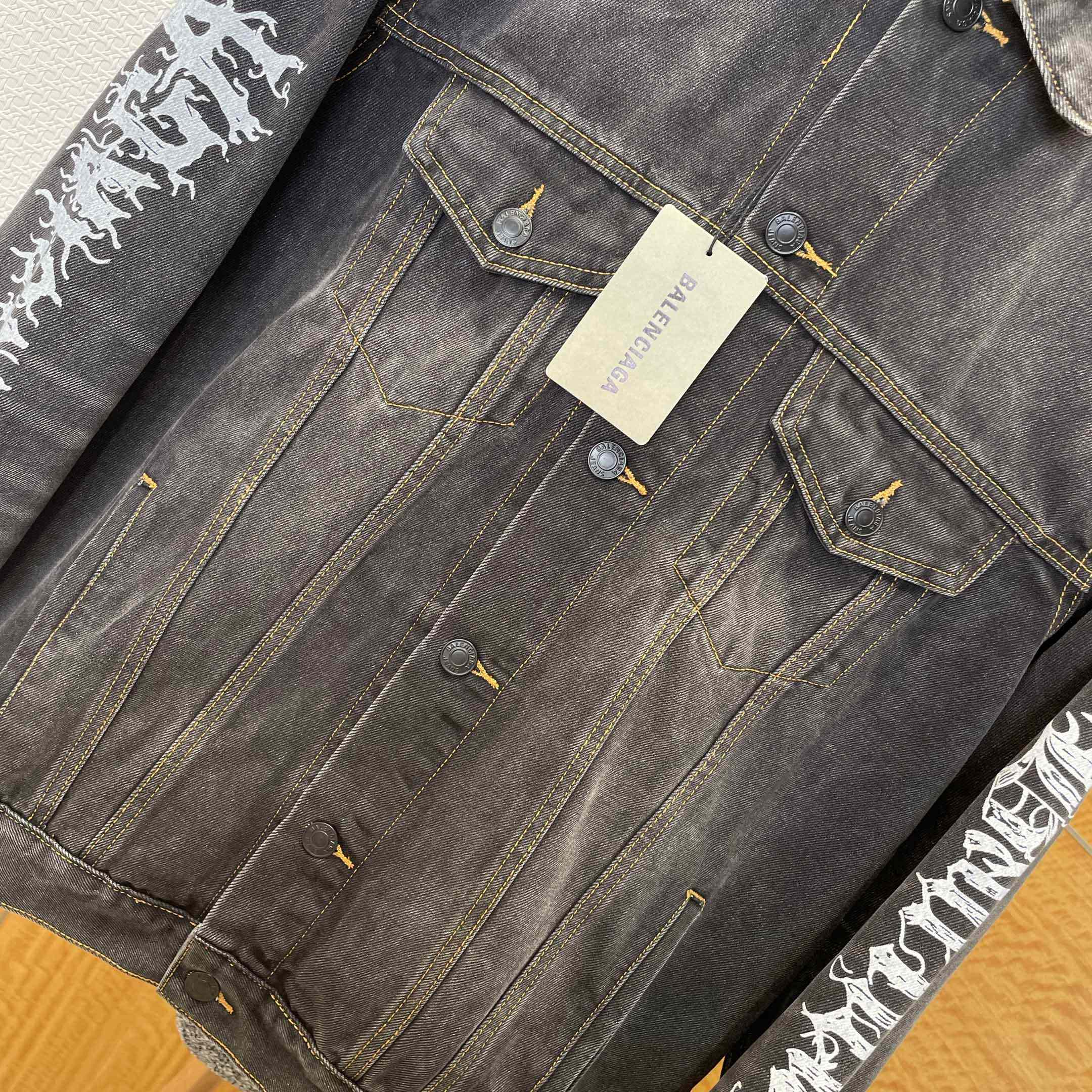 Balenciaga Graffiti Denim Jacket - DesignerGu