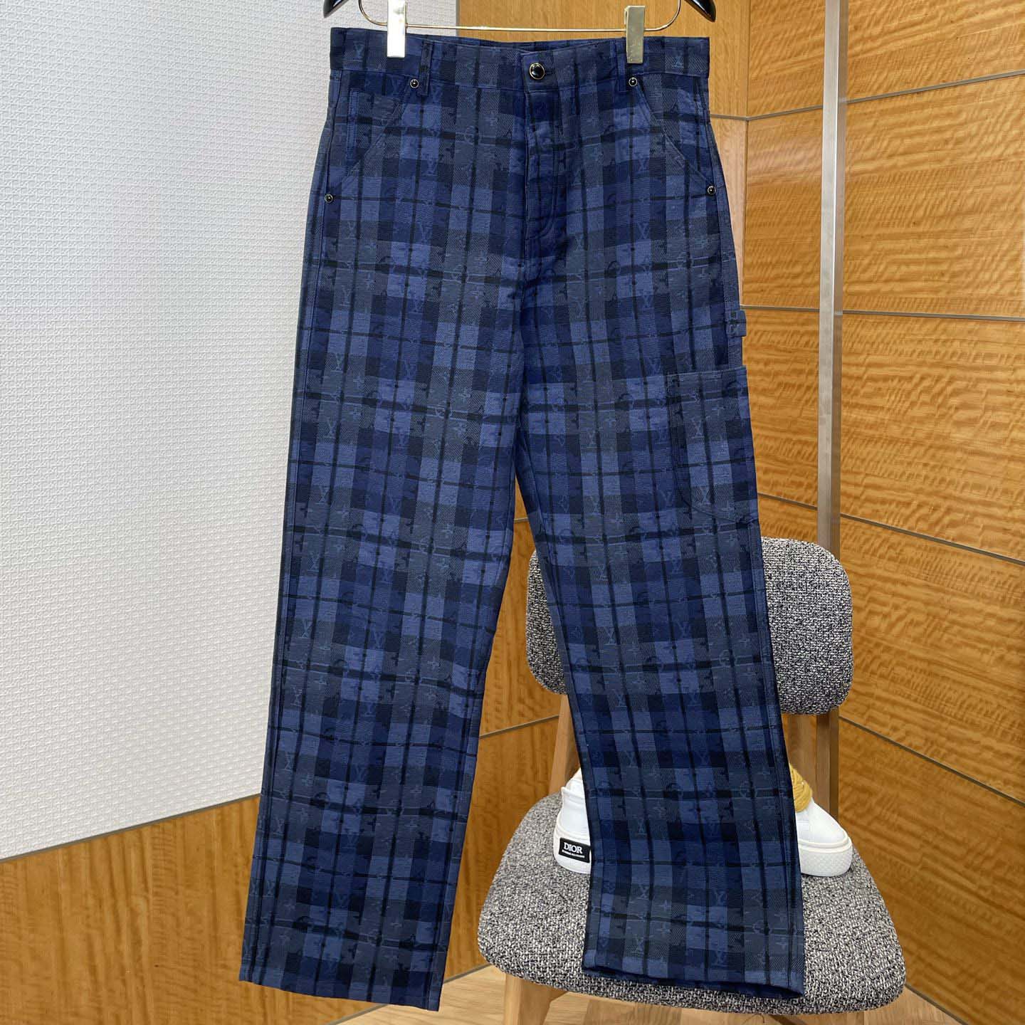 Louis Vuitton Monogram Tartan Denim Pants   1AIJUQ - DesignerGu