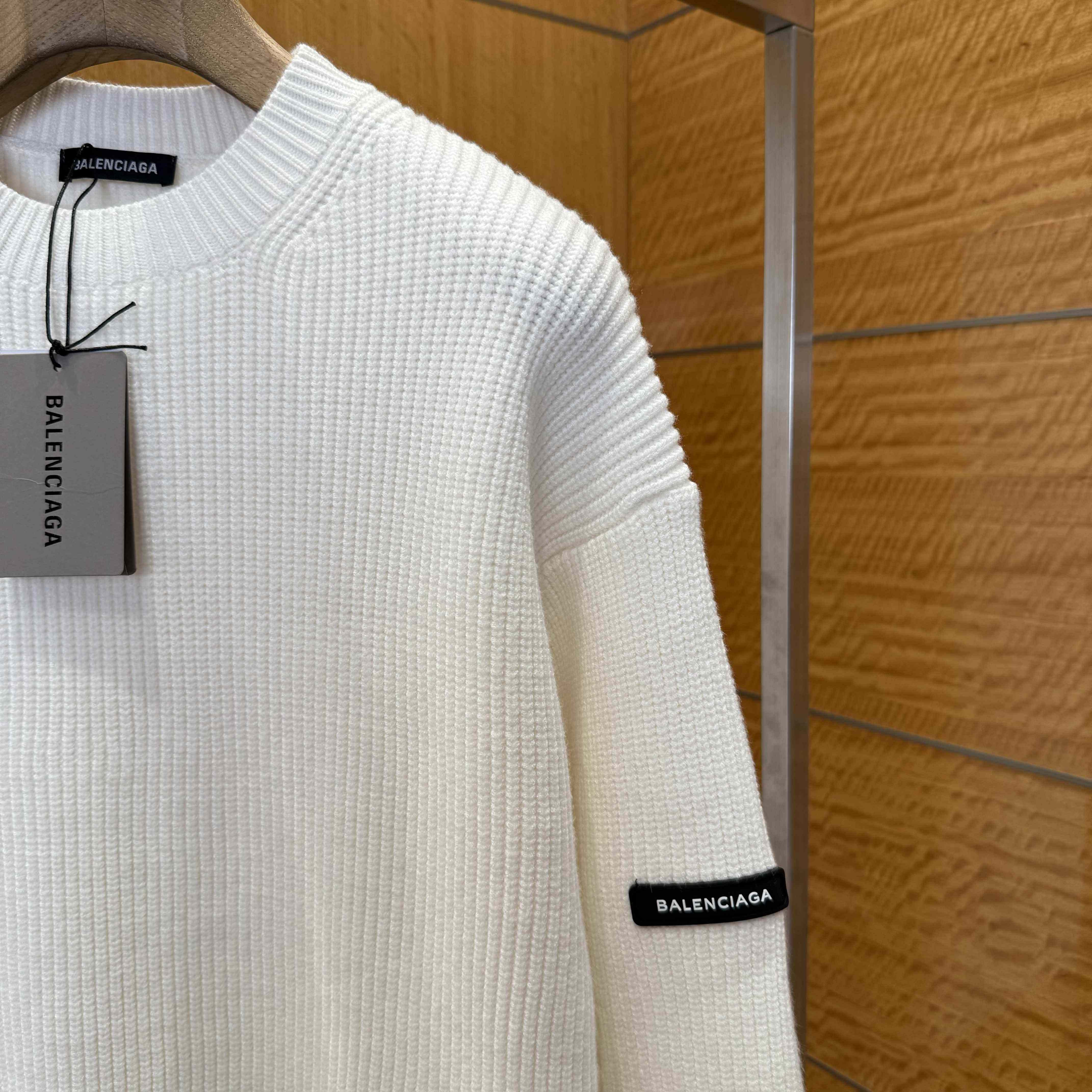 Balenciaga Logo-patch Stretch-wool Jumper - DesignerGu