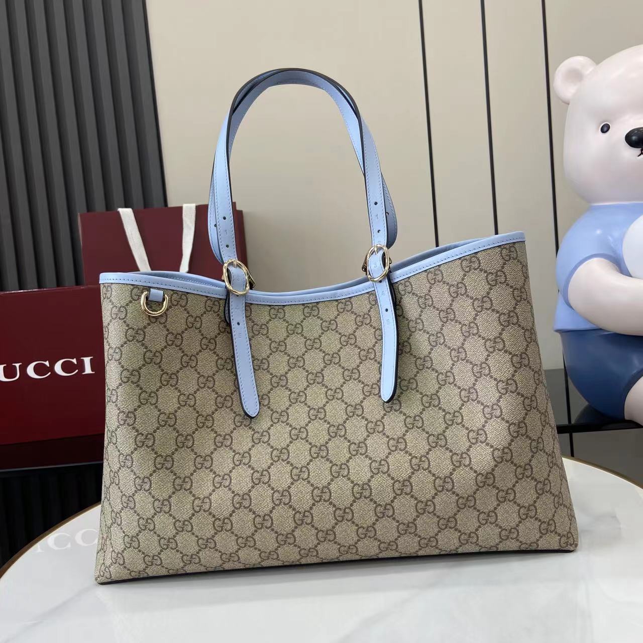 Gucci GG Emblem Large Tote Bag - DesignerGu