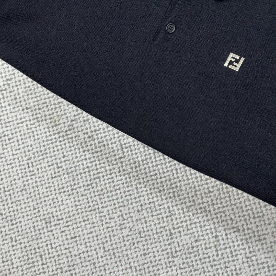 Fendi Black Wool Polo Shirt - DesignerGu