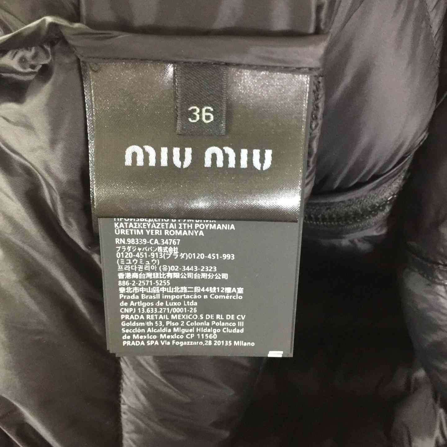 Miu Miu Black Down Hoodie Jacket - DesignerGu