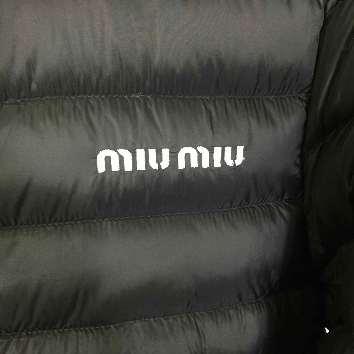 Miu Miu Black Down Hoodie Jacket - DesignerGu