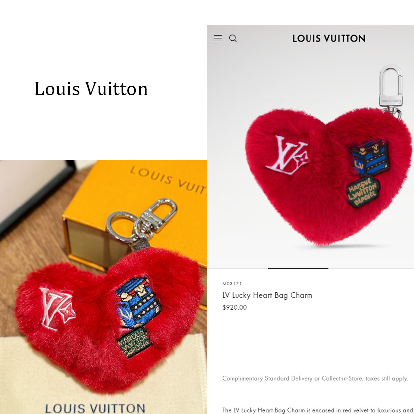 Louis Vuitton LV Lucky Heart Bag Charm   M03171 - DesignerGu