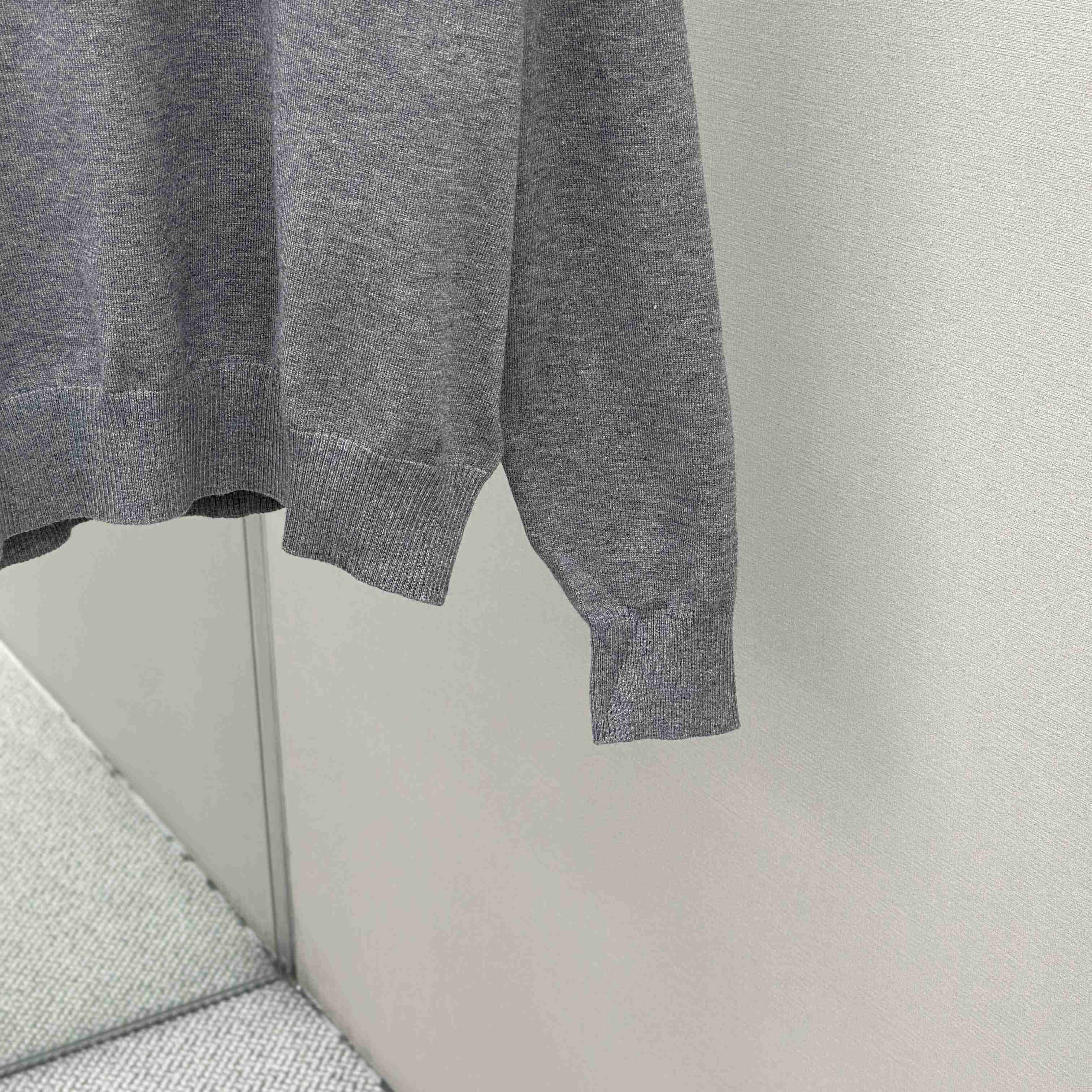 Fendi Gray Wool Polo Shirt - DesignerGu