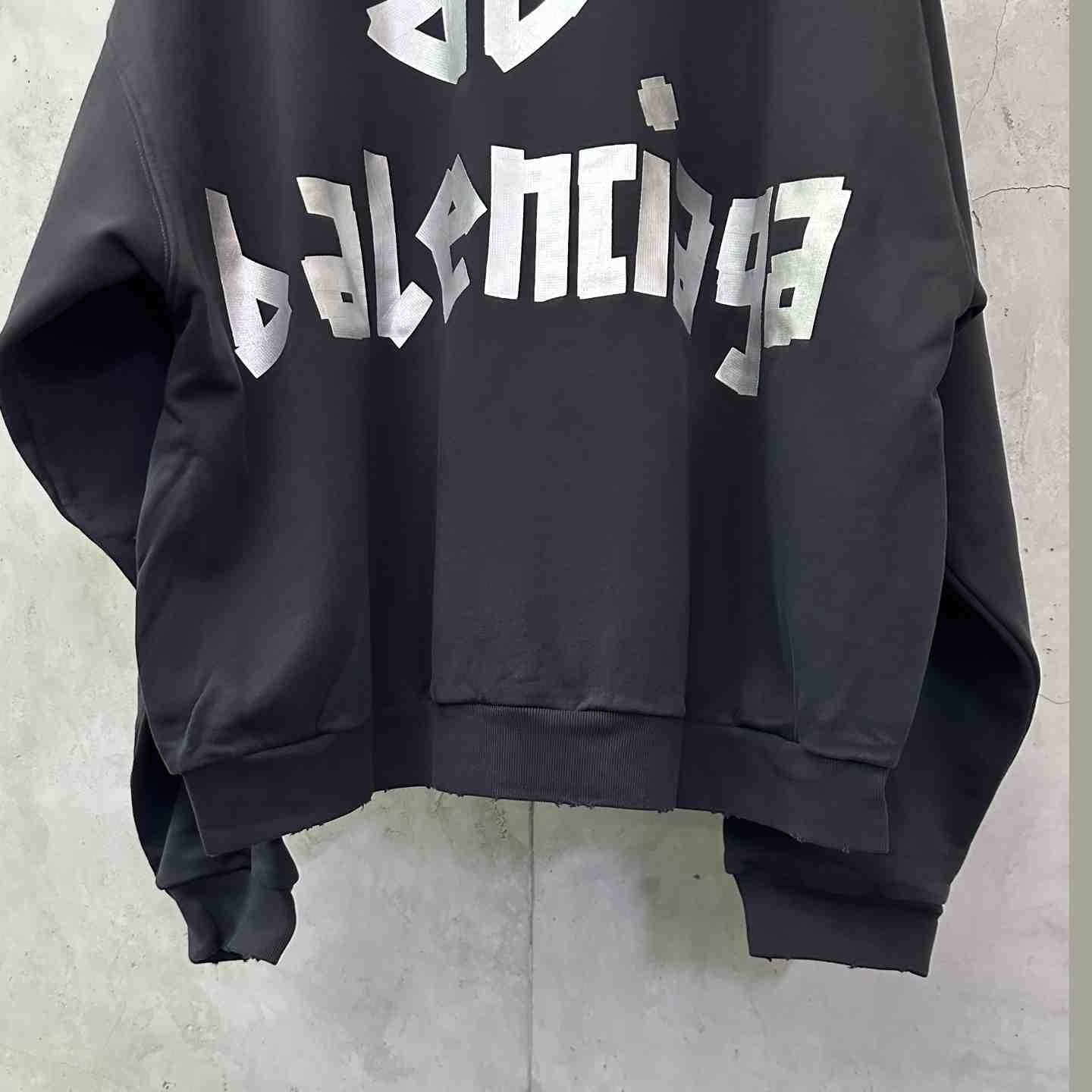 Balenciaga Tape Type Ripped Hoodie - DesignerGu