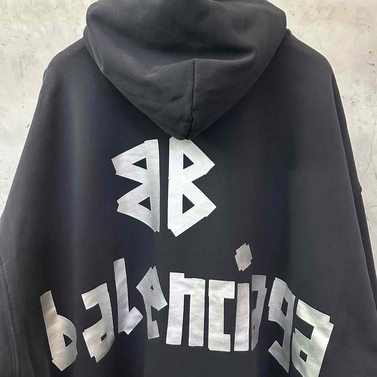 Balenciaga Tape Type Ripped Hoodie - DesignerGu