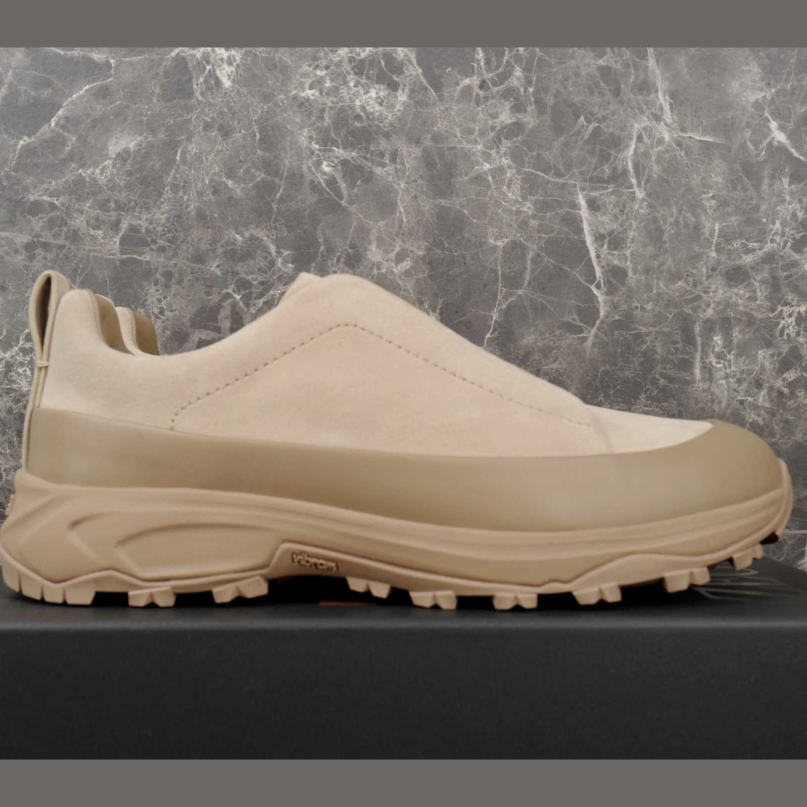 Zegna Light Taupe Leather and Suede Triple Stitch™ Monte Sneakers - DesignerGu