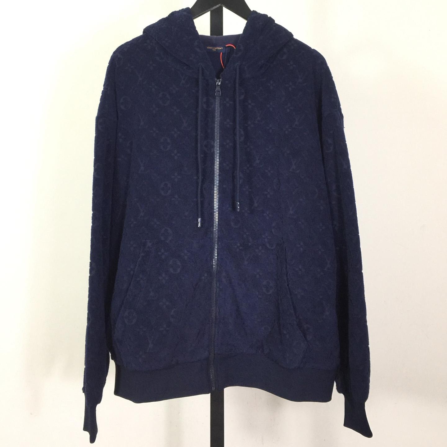 Louis Vuitton Monogram Terry Zip-Through Hoodie   1AHUWX - DesignerGu