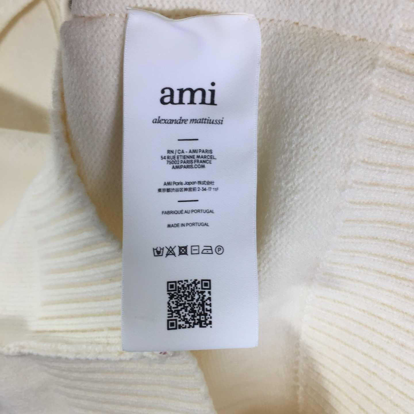 AMI Paris Ami De Coeur Wool Polo Shirt - DesignerGu