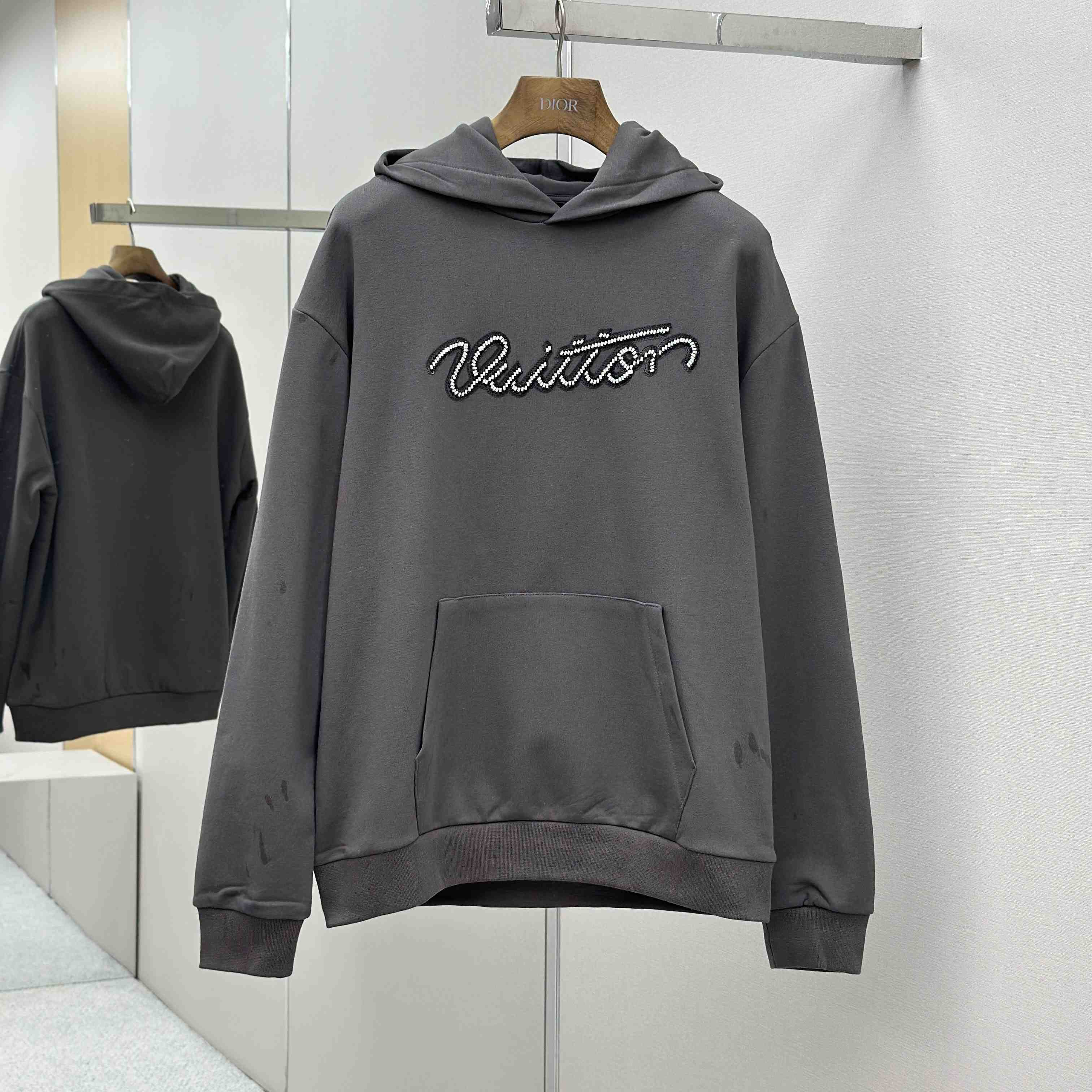 Louis Vuitton Embellished Signature Hoodie   1AJCFS - DesignerGu