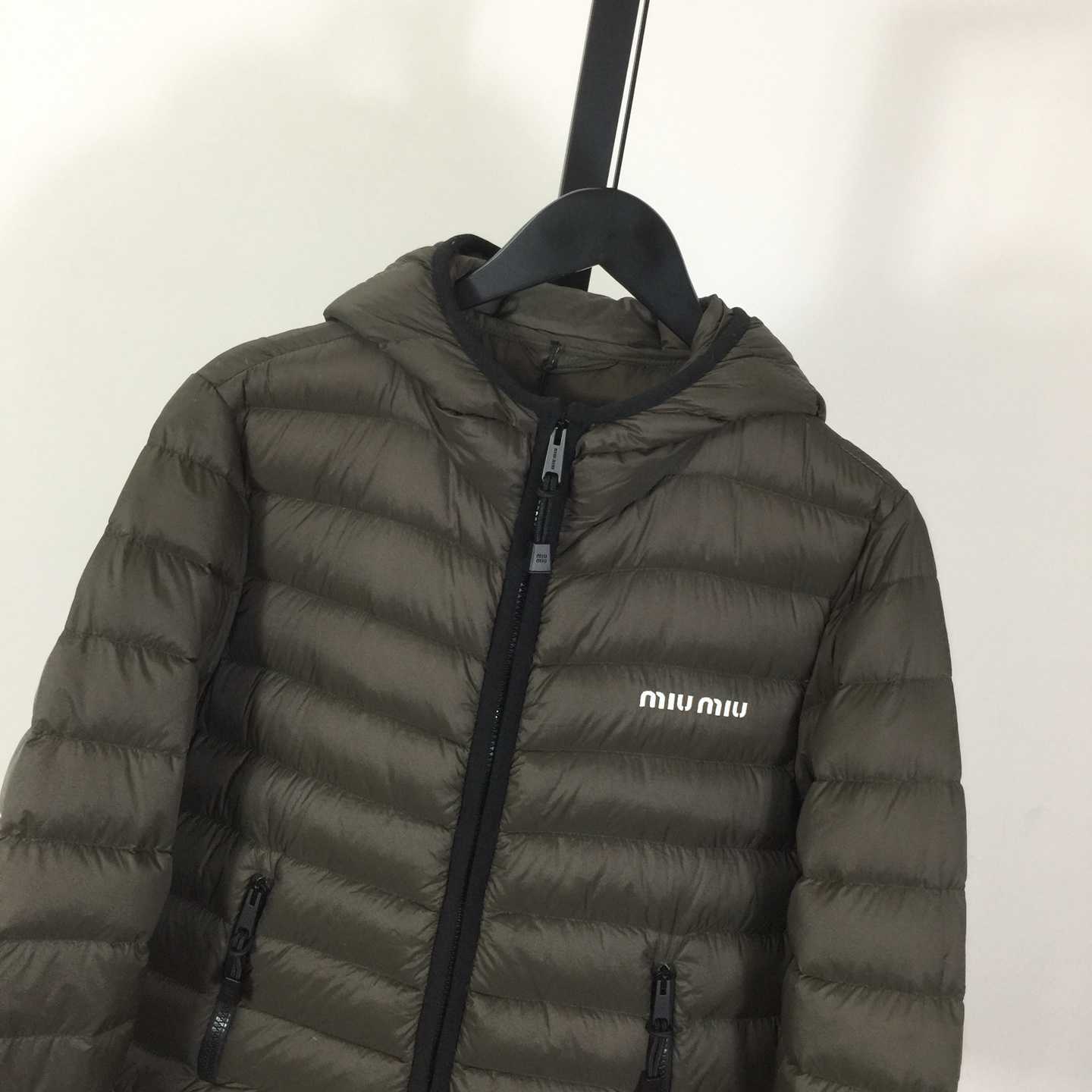 Miu Miu Light Pongé Down Hoodie Jacket - DesignerGu