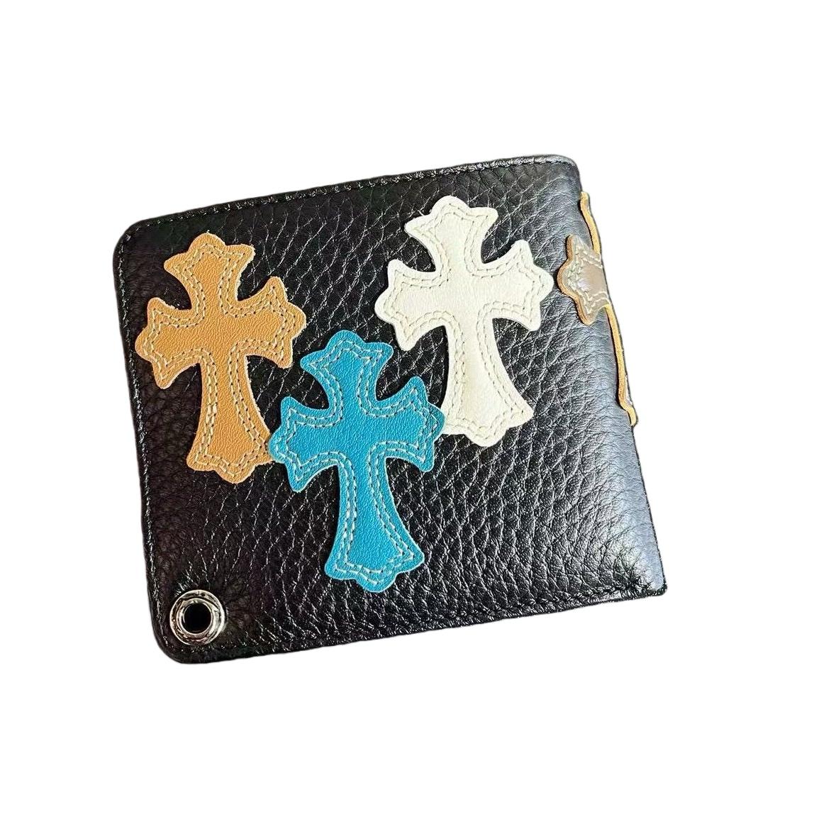 Chrome Heart Leather Cross Wallet - DesignerGu