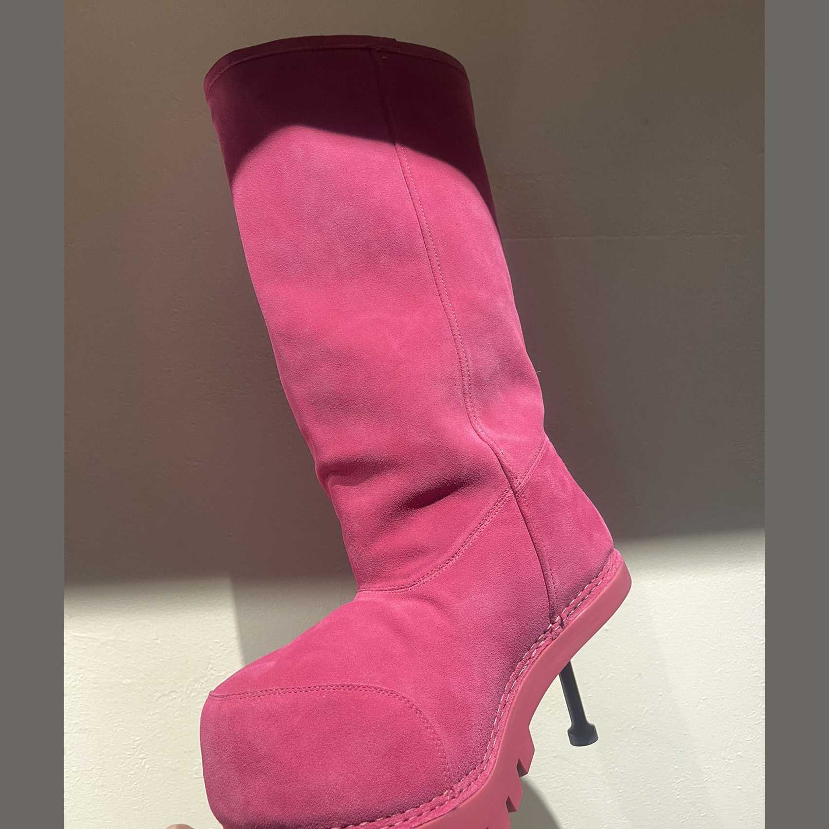 Balenciaga Alaska Fur High Boots - DesignerGu