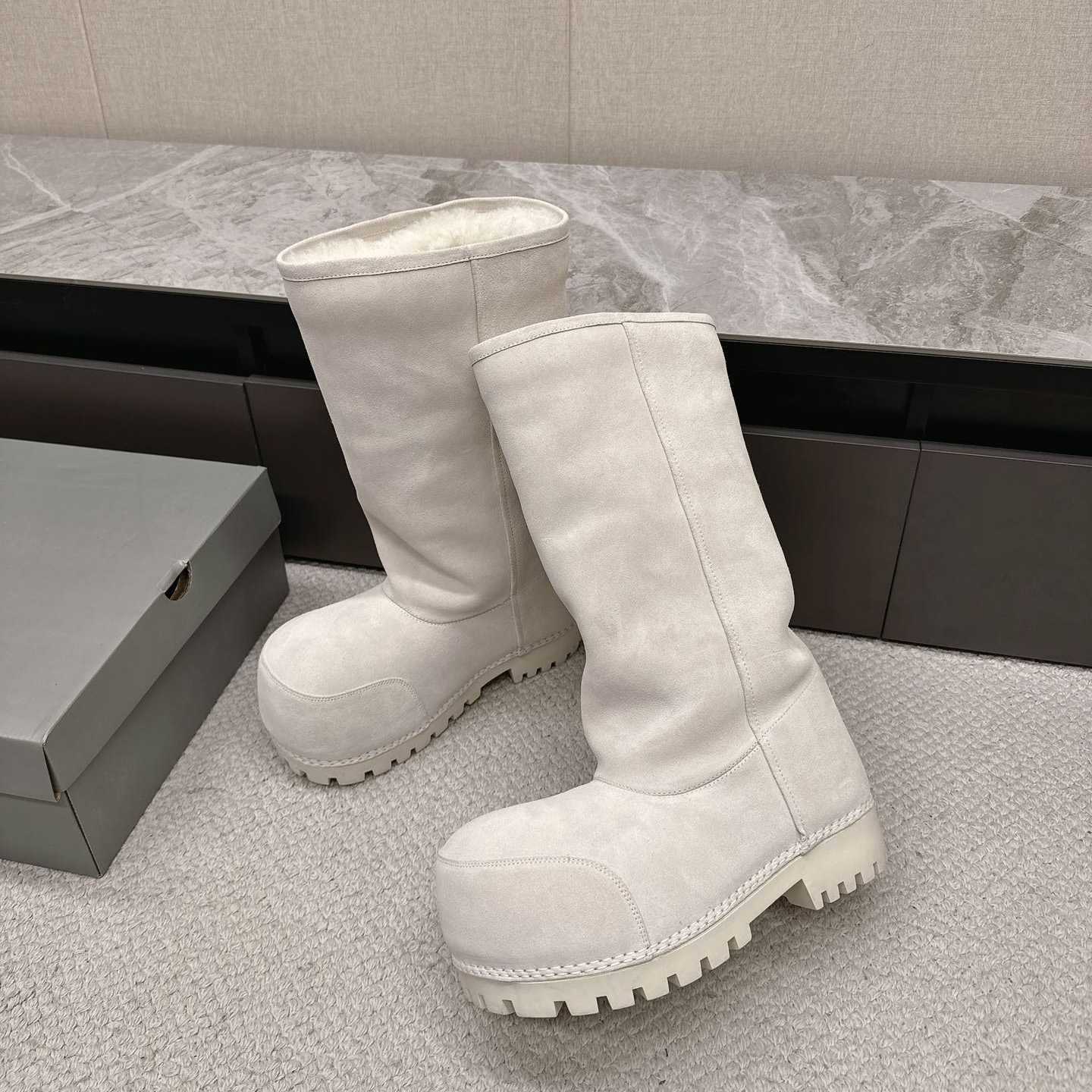 Balenciaga Alaska Fur High Boots - DesignerGu