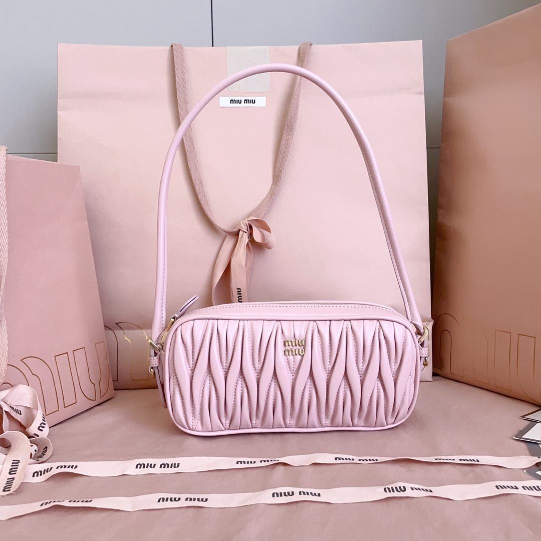 Miu Miu Matelassé Nappa Leather Pouch - DesignerGu