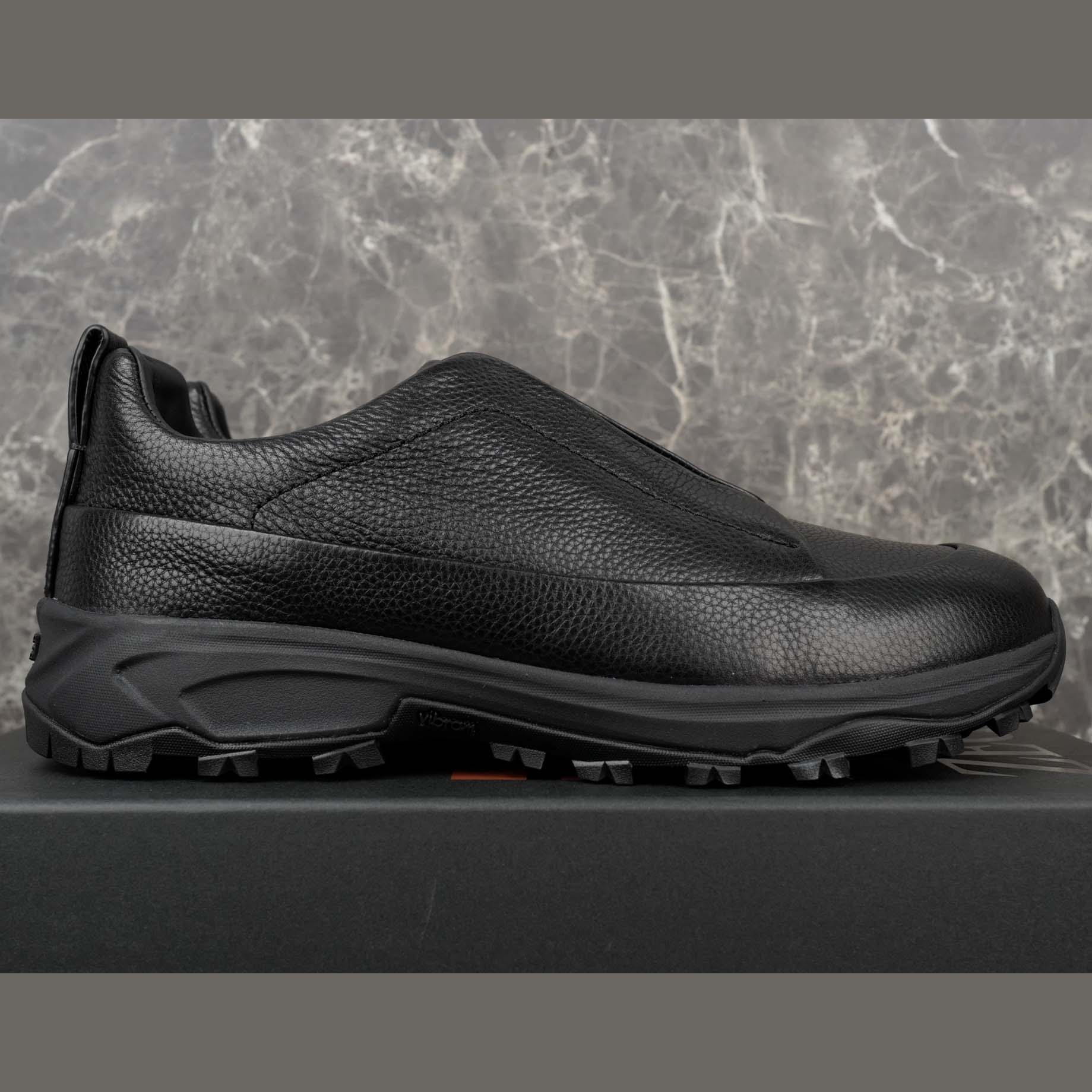 Zegna Black Leather Triple Stitch™ Monte Sneakers - DesignerGu