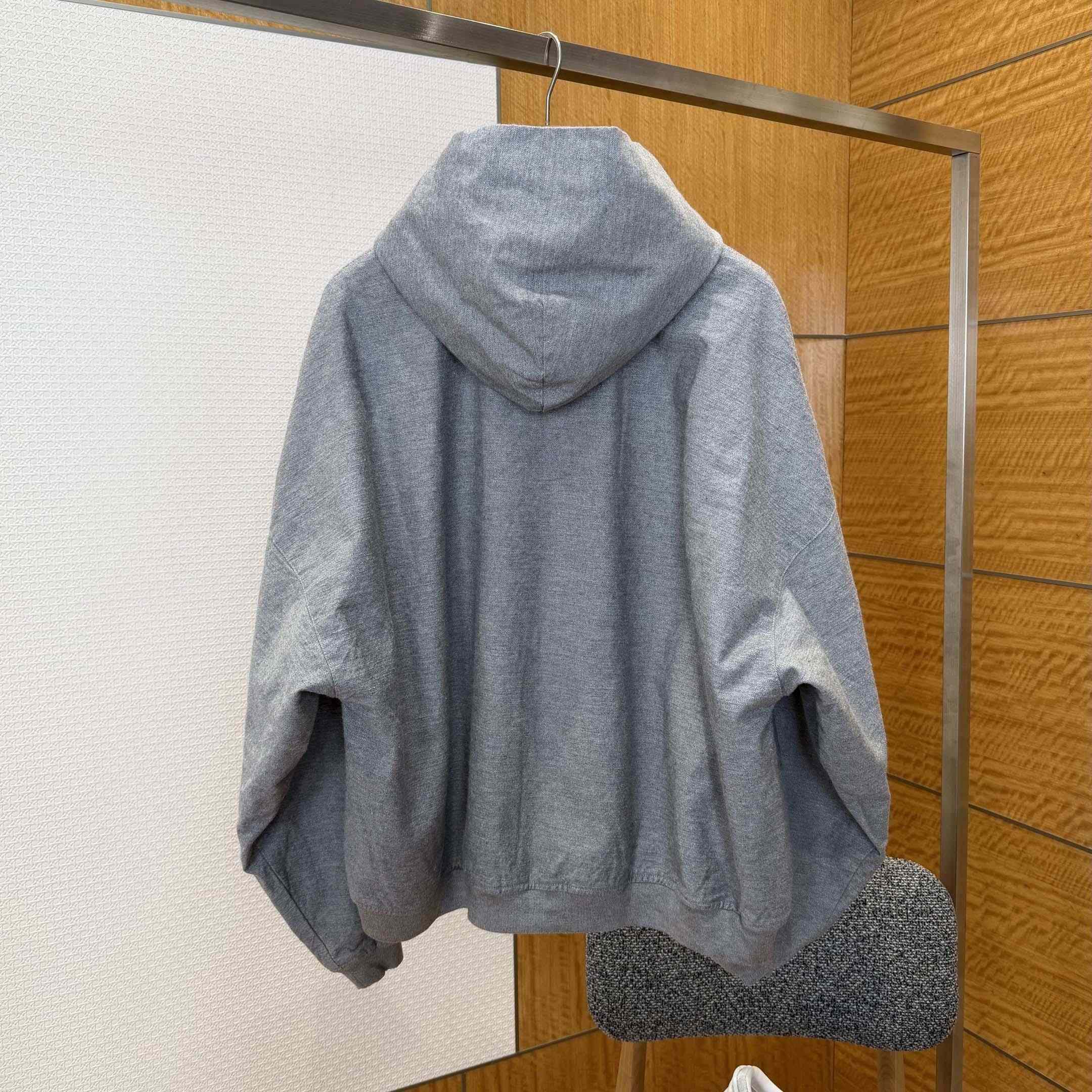 Balenciaga Men's Trompe L'œil Hoodie in Heather Grey - DesignerGu