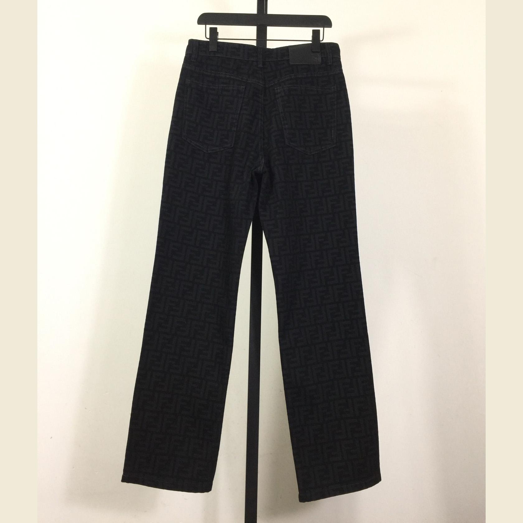 Fendi Black FF Denim Pants - DesignerGu