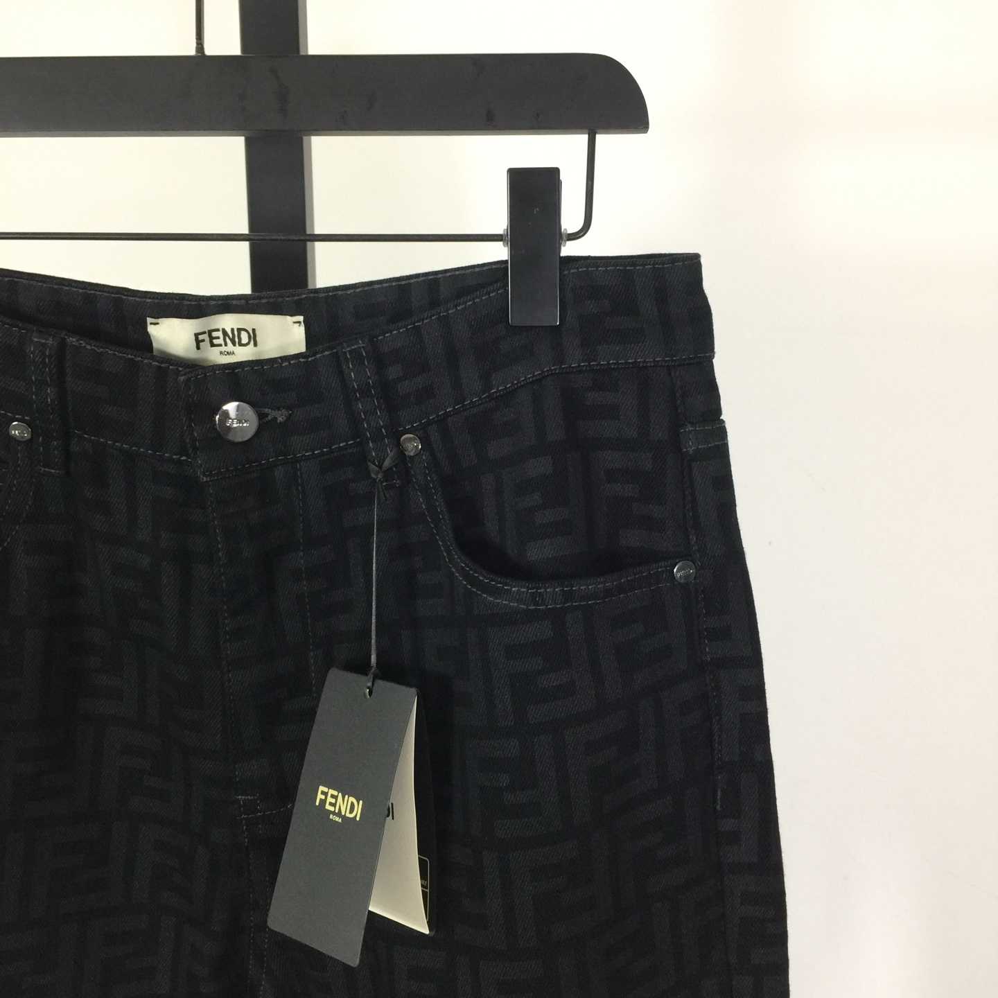 Fendi Black FF Denim Pants - DesignerGu