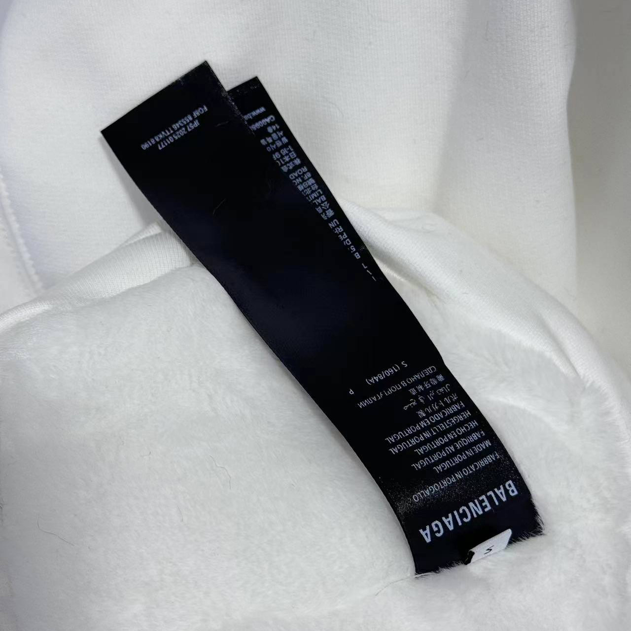 Balenciaga Fluffy Zip-Up Hoodie In Chalky White Medium Fleece - DesignerGu