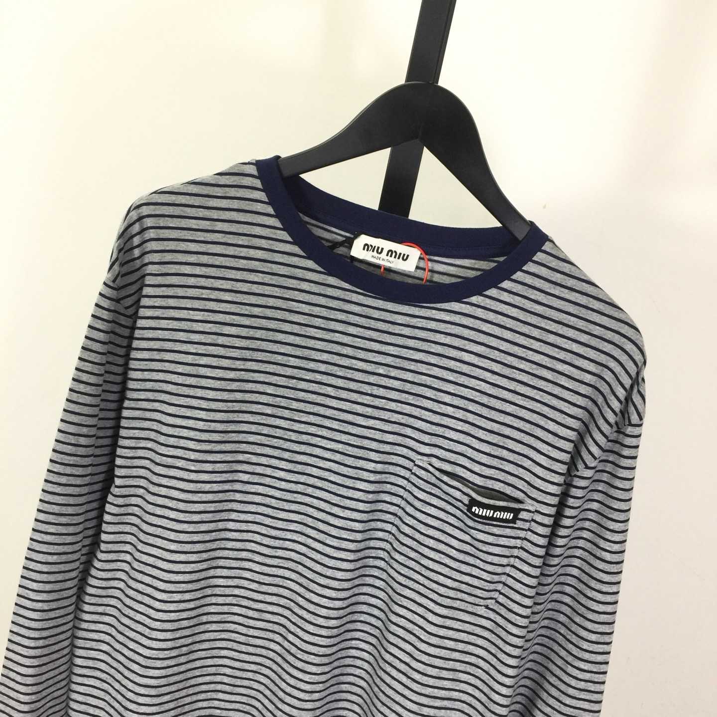Miu Miu Long-sleeved Jersey T-shirt - DesignerGu