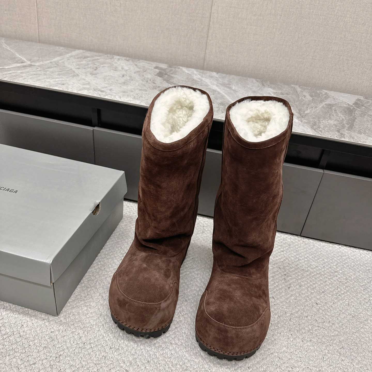 Balenciaga Alaska Fur High Boots - DesignerGu