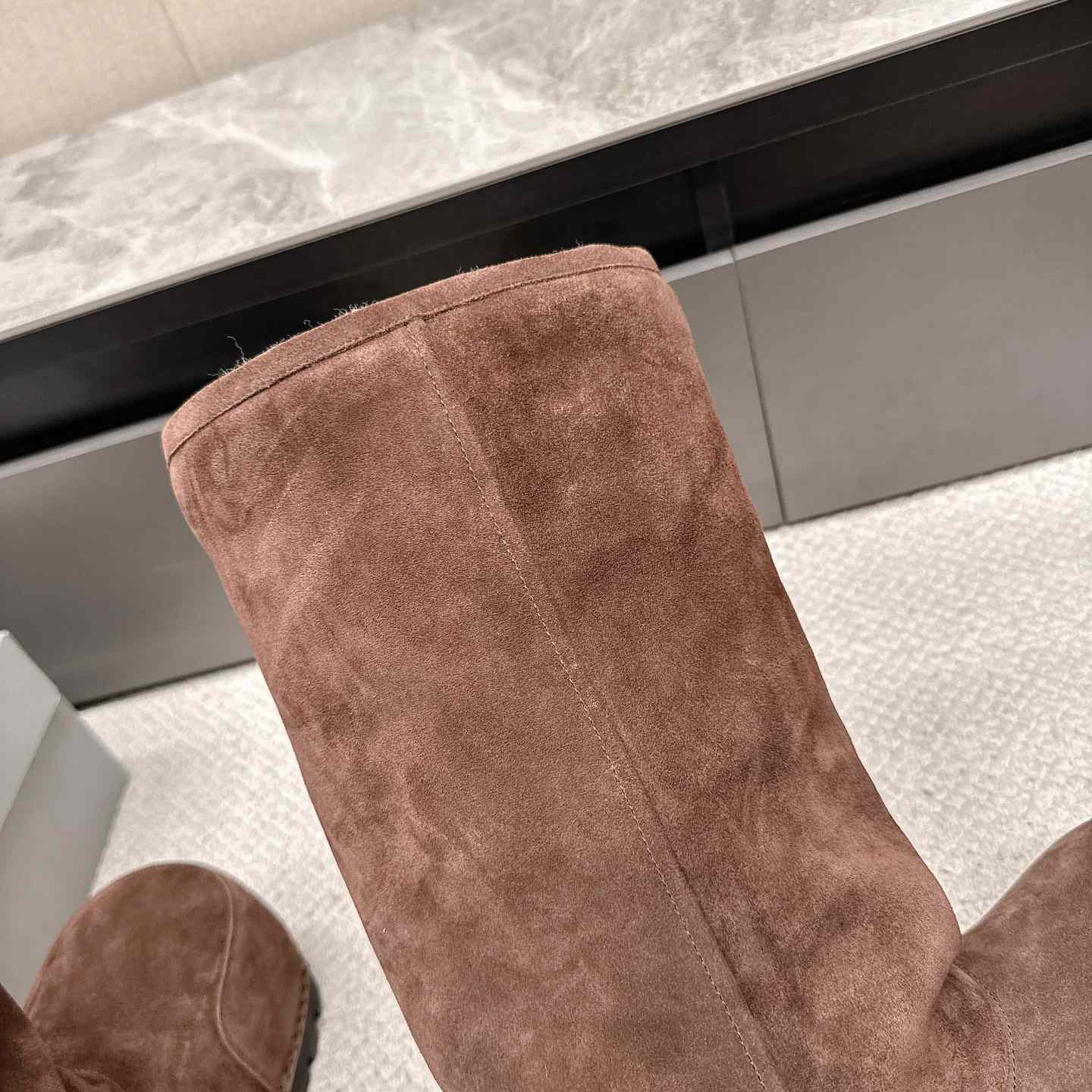 Balenciaga Alaska Fur High Boots - DesignerGu