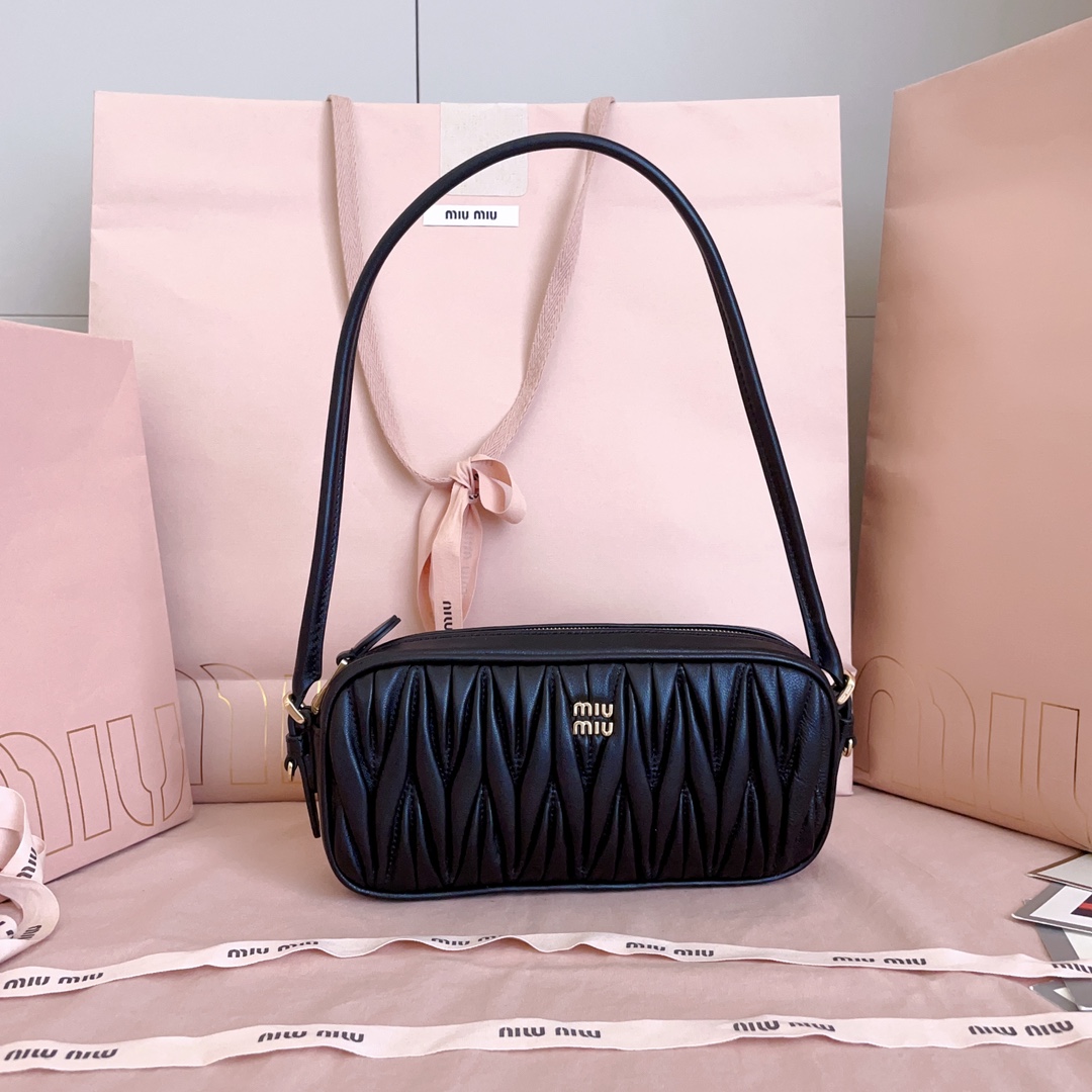 Miu Miu Matelassé Nappa Leather Pouch - DesignerGu