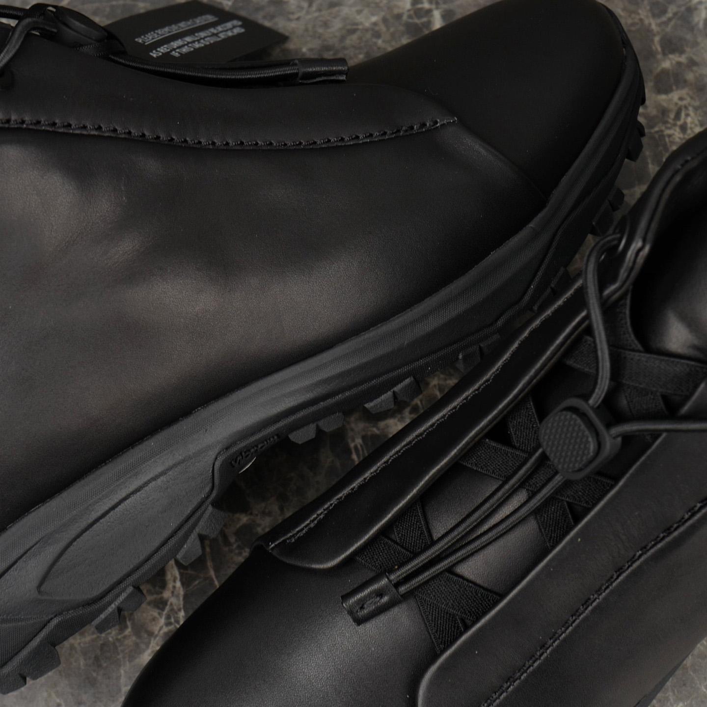 Zegna Black Leather Triple Stitch™ Vetta Sneakers - DesignerGu