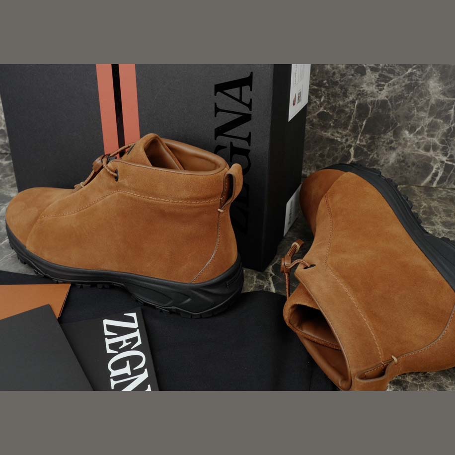 Zegna Dark Foliage Suede Triple Stitch™ Vetta Sneakers  - DesignerGu