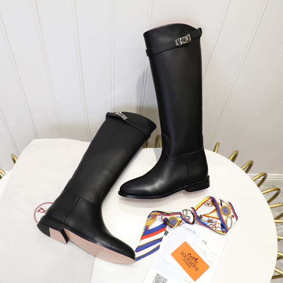 Hermès Jumping Leather Riding Boots - DesignerGu