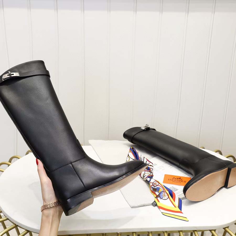 Hermès Jumping Leather Riding Boots - DesignerGu