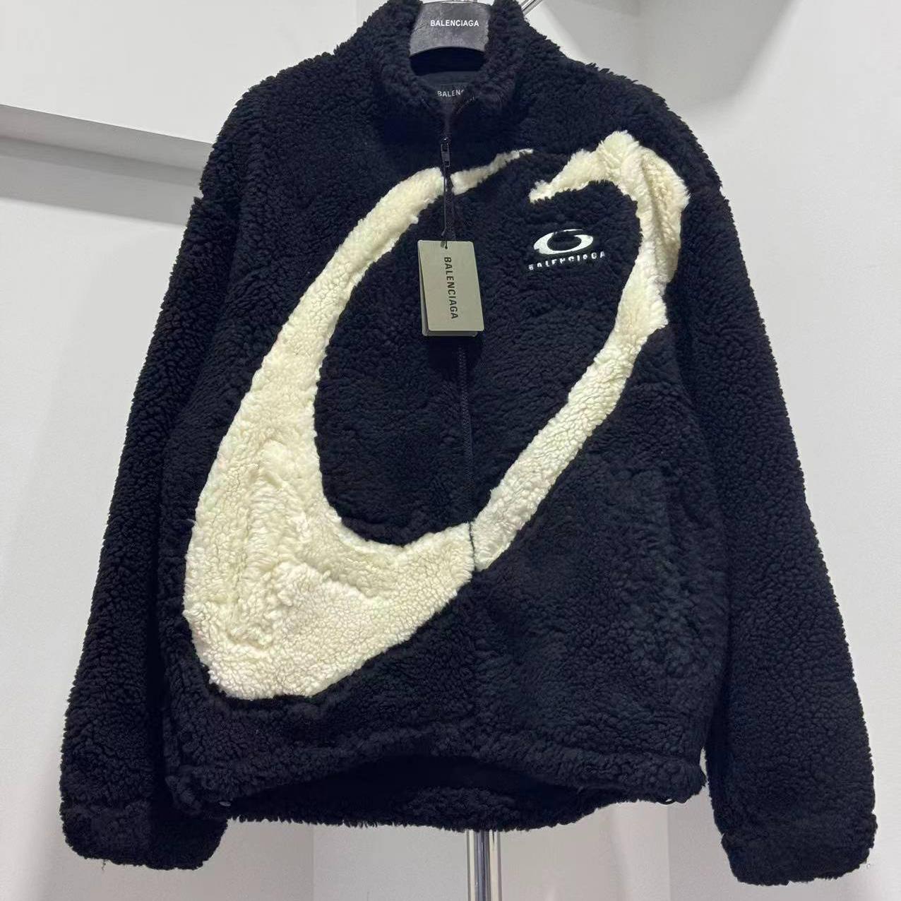 Balenciaga Embroidered-Logo Teddy Jacket - DesignerGu
