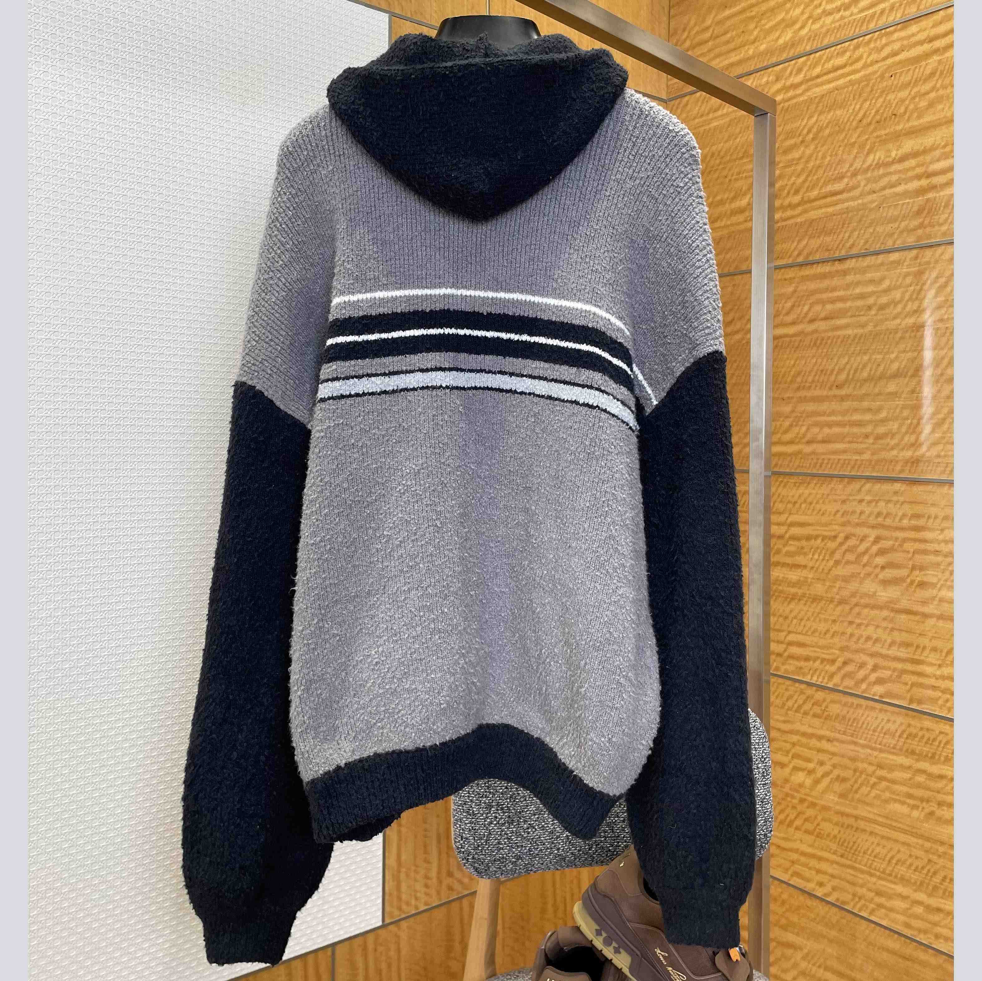 Balenciaga Fluffy Zip-Up Hoodie In Grey - DesignerGu