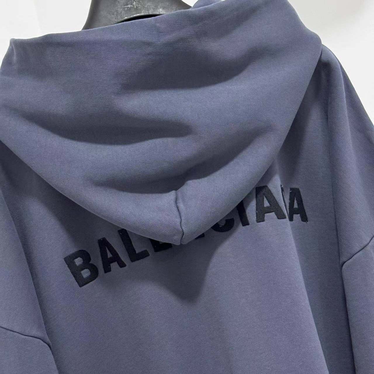 Balenciaga Back Zip-Up Hoodie Regular Fit in faded dark blue - DesignerGu