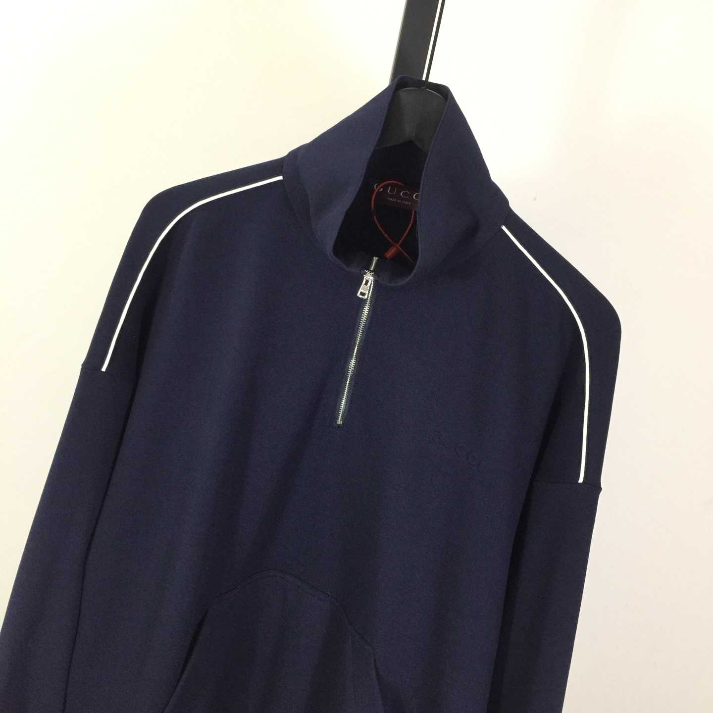 Gucci Half-zip Sweatshirt With embossed Logo - DesignerGu