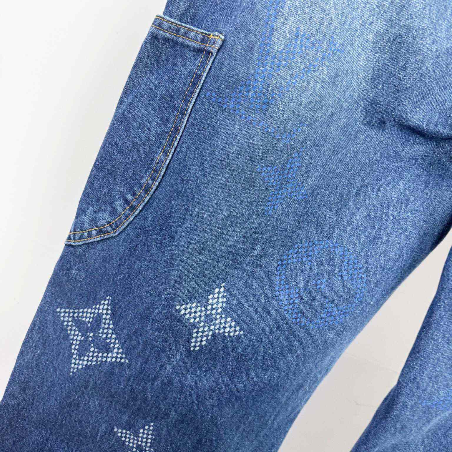 Louis Vuitton Monogram Denim Workwear Pants - DesignerGu