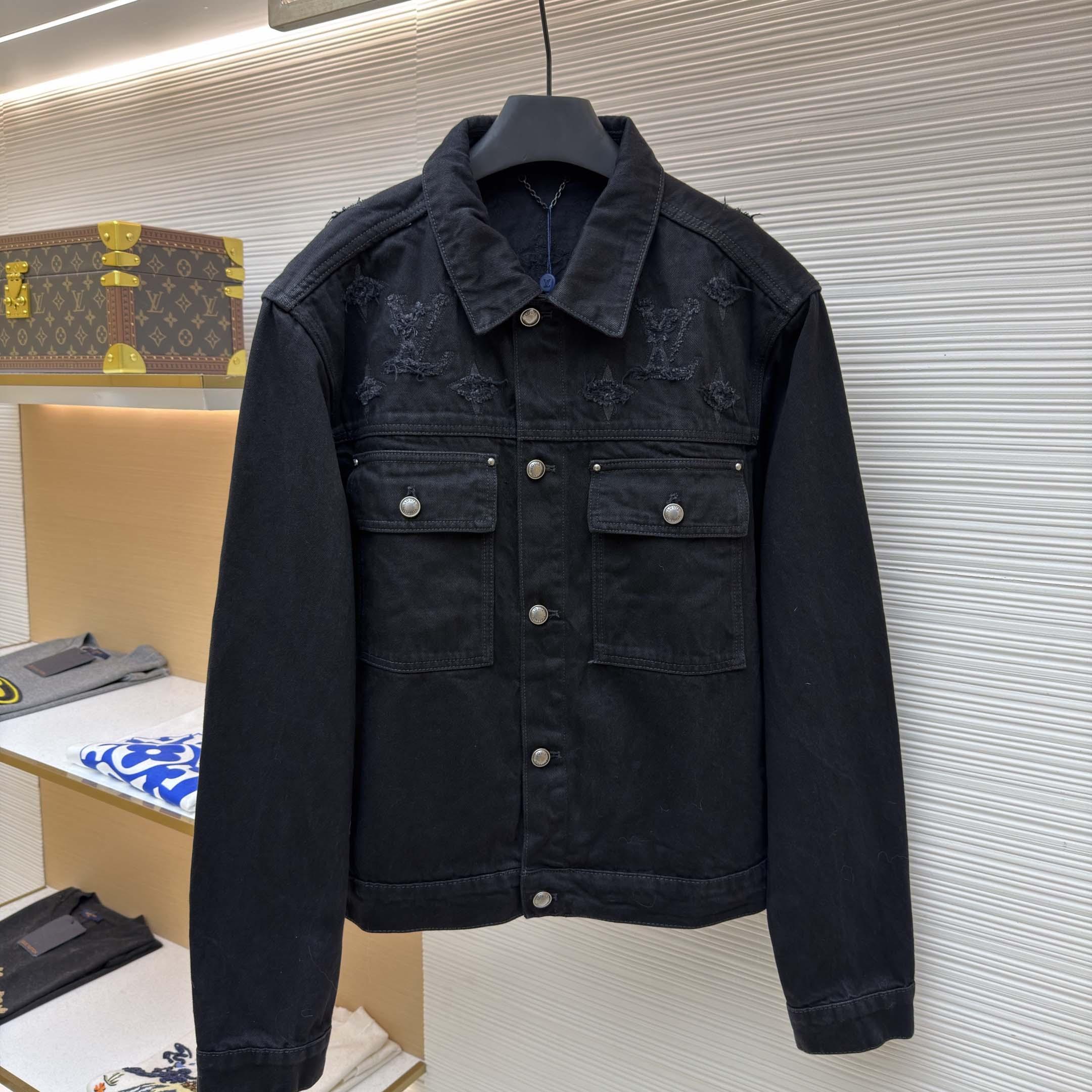 Louis Vuitton Monogram Destroy Denim Trucker Jacket - DesignerGu