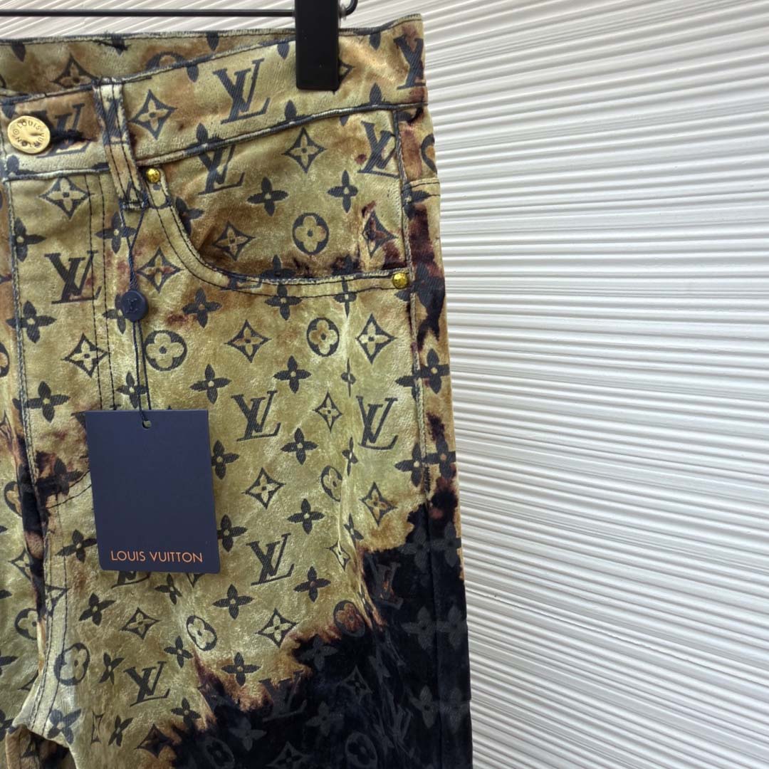 Louis Vuitton Monogram Bleached Denim Pants  - DesignerGu