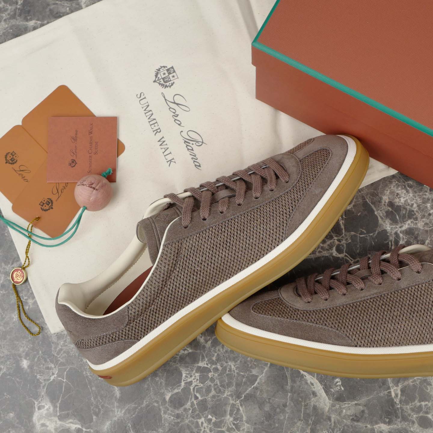 Loro Piana Tennis Walk Sneaker Pecora Nera® Wheat Stitch - DesignerGu