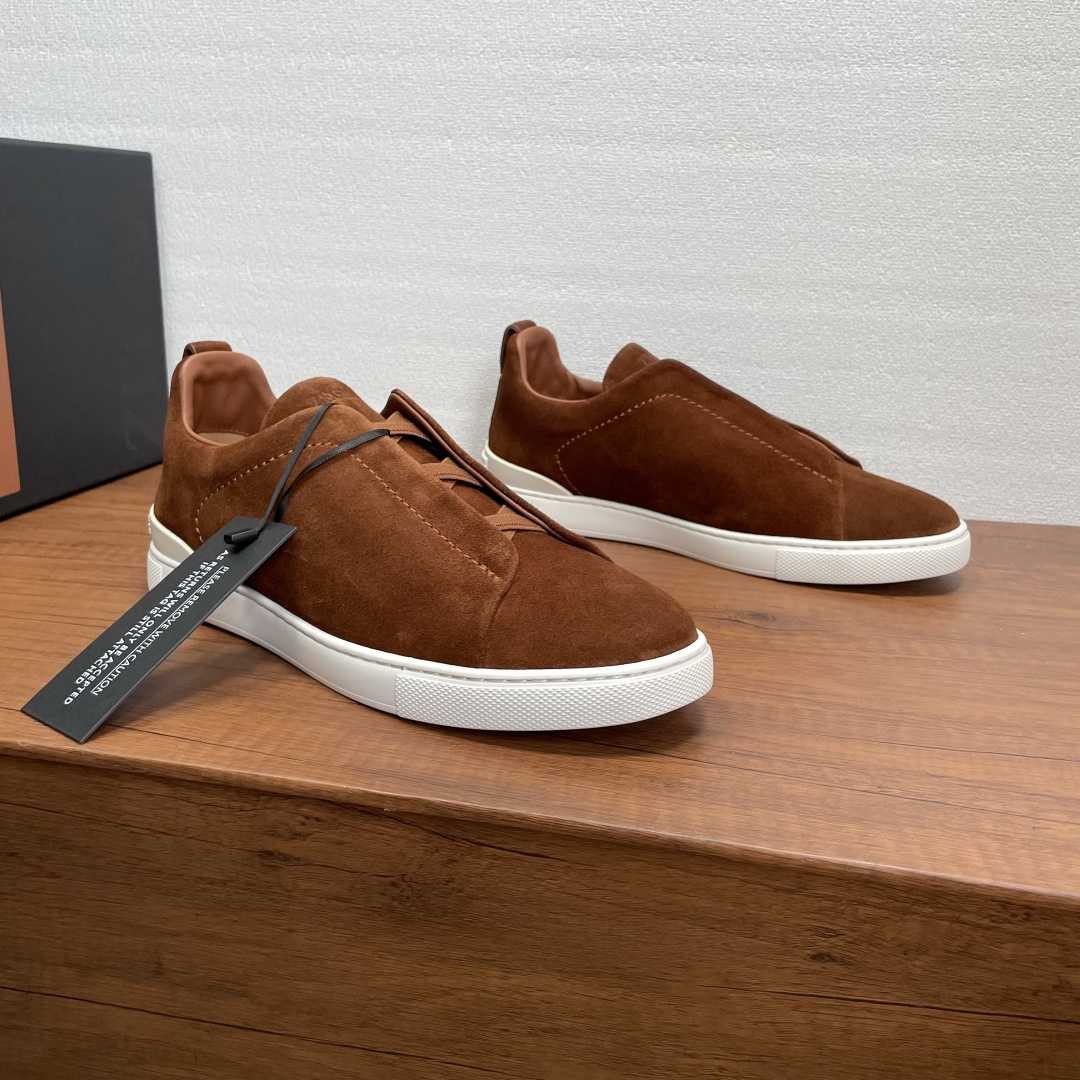 Zegna Suede Triple Stitch™ Sneakers - DesignerGu