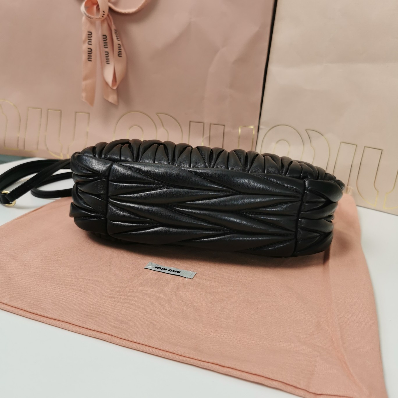 Miu Miu Wander Matelassé Nappa Leather Hobo Bag  - DesignerGu