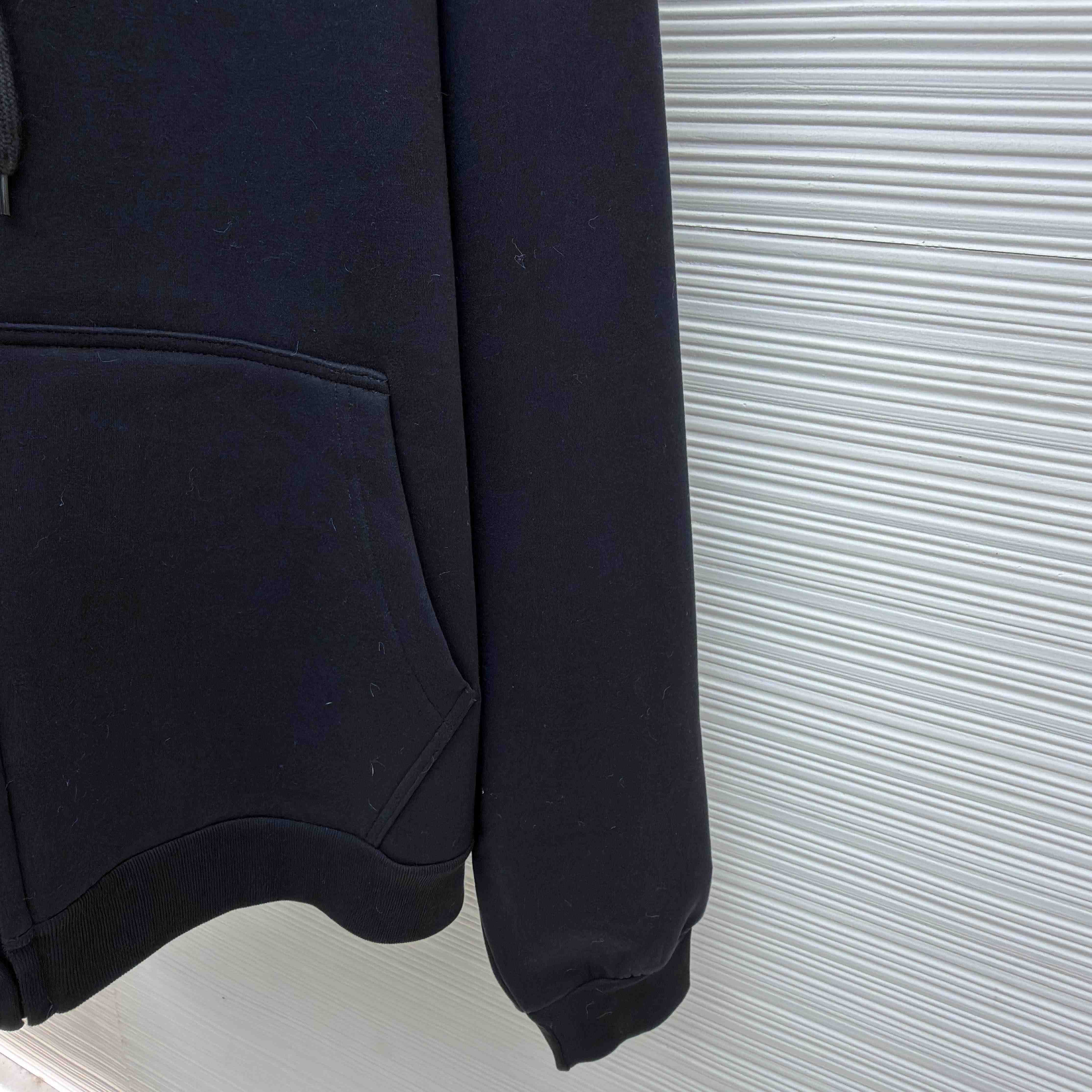 Balenciaga 3B Sports Icon Zip-Up Hoodie In Washed Black - DesignerGu