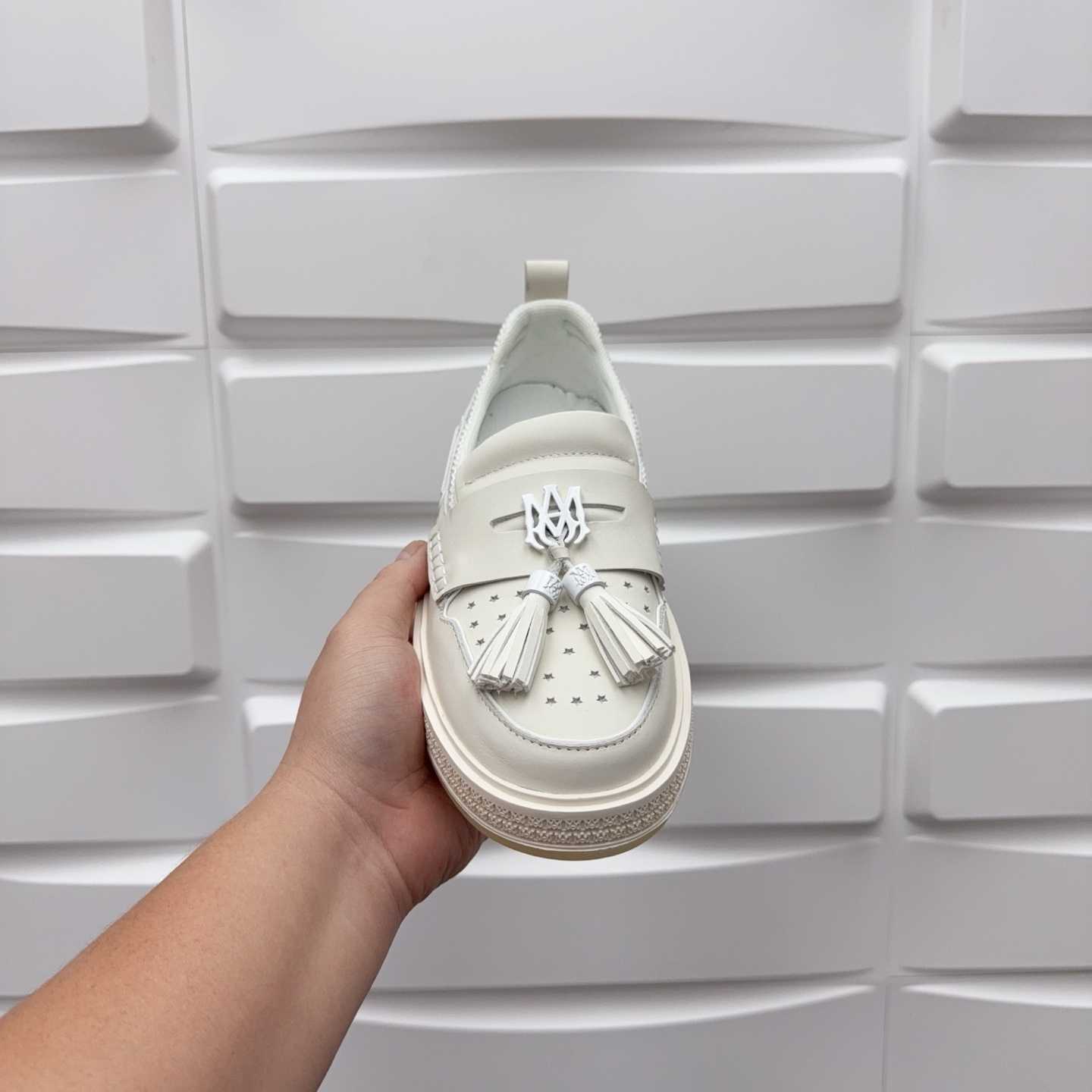 Amiri Men's White Loafers Leather - DesignerGu