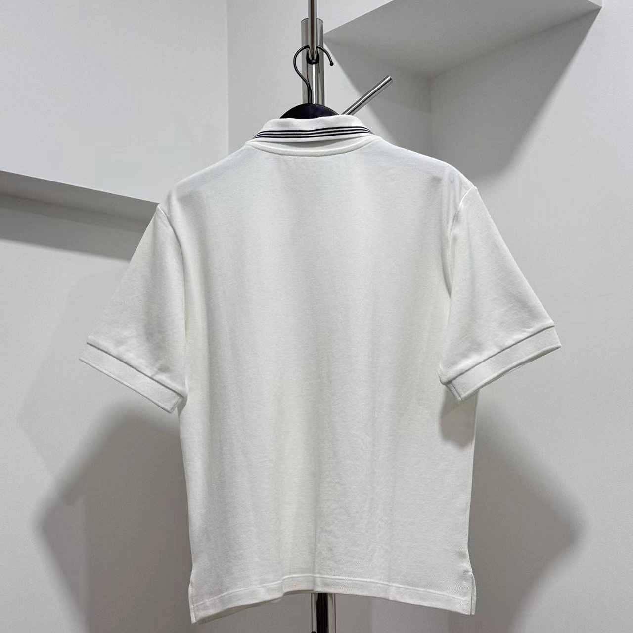 Miu Miu Ribbed Trim Zippered Polo Shirt - DesignerGu